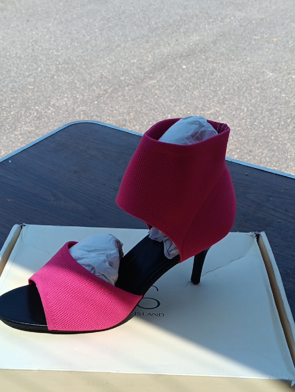 Women’s Fuchsia Open-Toe Ankle Cuff Stiletto Heel